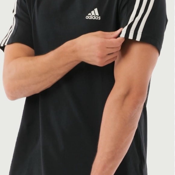 Adidas Black Short Sleeve Tee Classic Athletic Wear - Picture 4 of 14